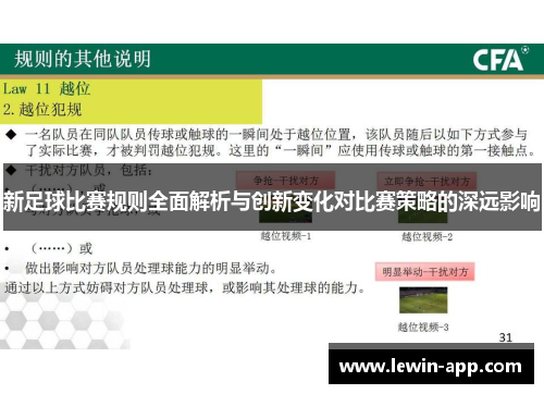 新足球比赛规则全面解析与创新变化对比赛策略的深远影响